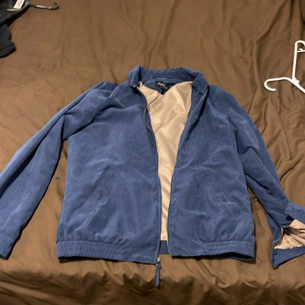 Joseph and Feiss Blue Bomber Jacket Medium Men’s